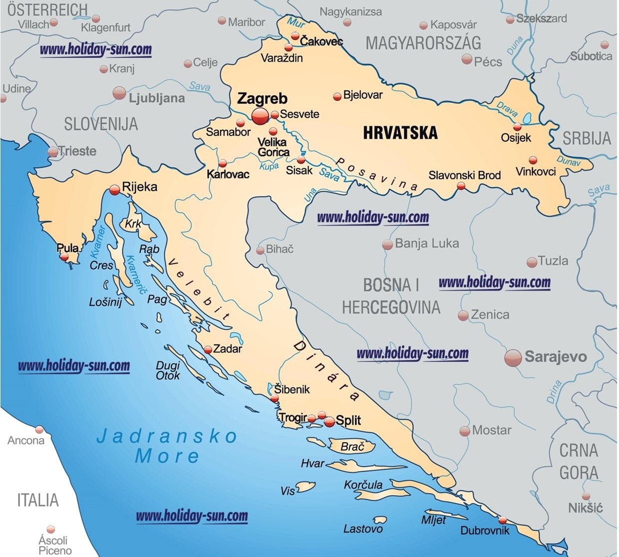 Kroatien Karte